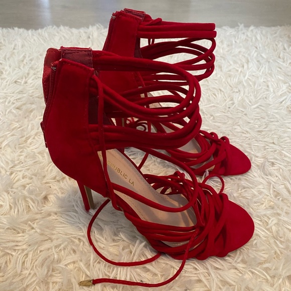 Brand new red heeled sandals - Picture 2 of 3
